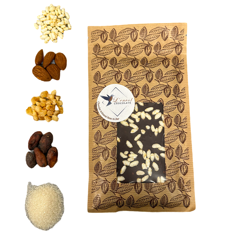 Tablette gourmande Riz soufflé - Amande - Orange - Raisin